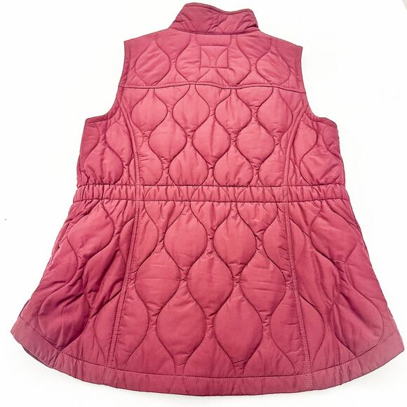 Talbots Primaloft Burgundy Quilted Sleeveless Zip Up Jacket Size L MINT - Picture 2 of 5